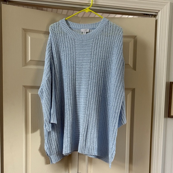Mud Pie Sweaters - Mud Pie Soft Blue Women's Crew Neck Sweater